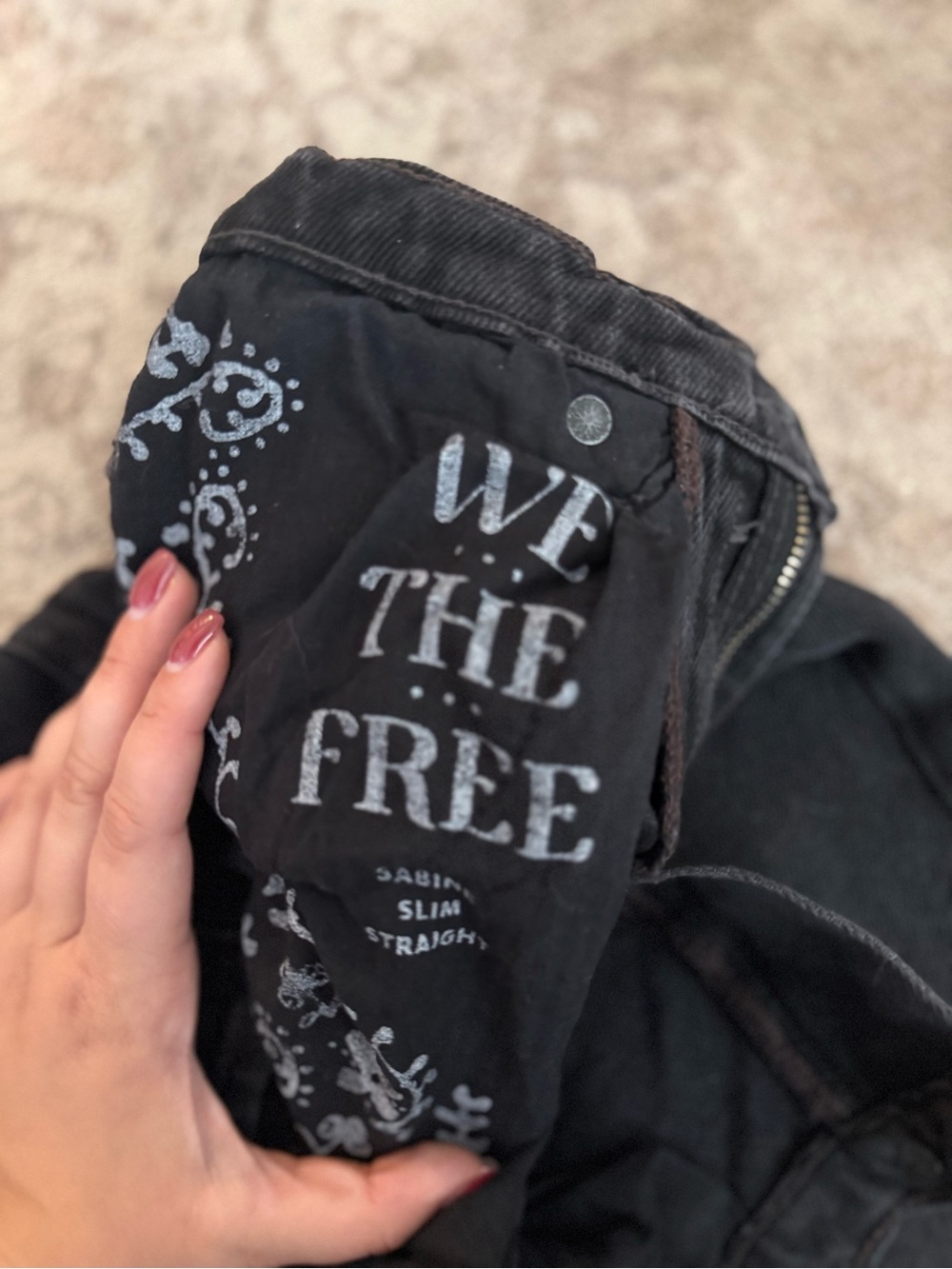 We The Free Black Straight-Leg Jeans - Picture 2 of 2
